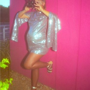 Fabulous sequin Disco Maternity Dress.